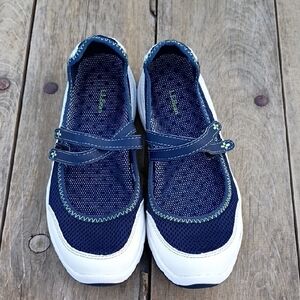 L.L Bean Women's Mesh Mary Jane Shoes Hook-and-loop Strap Closure Size 7M